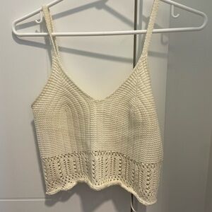 White/cream crochet crop top
